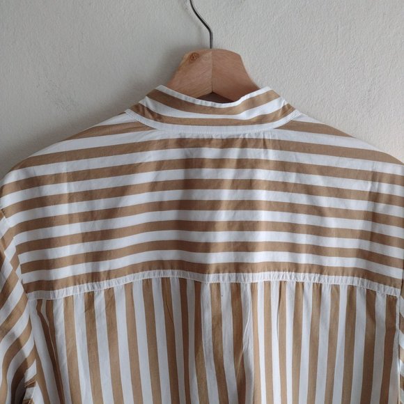 SALE! NWT JCrew Striped Blouse size 14 Latte White Fun Button details - Picture 9 of 11